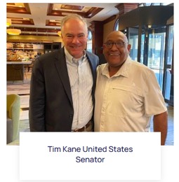Larry Hales with United States Senator Tim Kaine