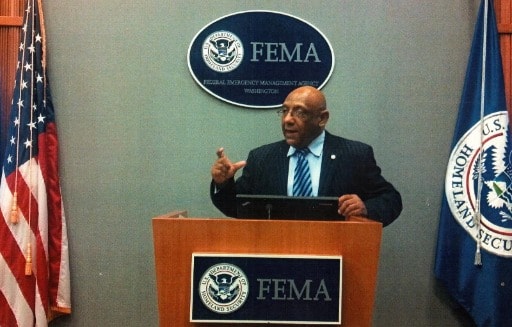 Speaking at FEMA headquarters in Washington, D.C.