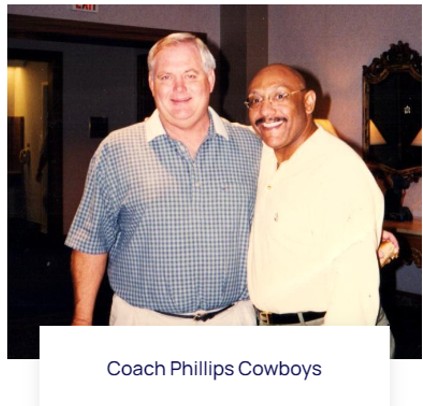 Larry Hales with Coach Phillips of the Dallas Cowboys